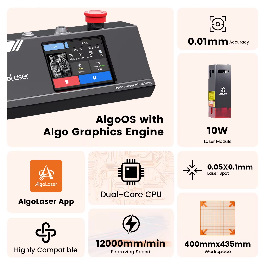 Algolaser DIY Table 40*43cm CN - Industrial Laser Engraver For Metal recensione e prezzo